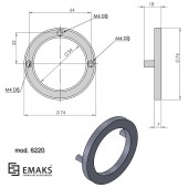 Ручка модерн кольцо 6220 Matt Black цвет черный матовый диаметр 74 мм