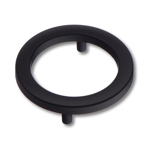 Ручка кольцо 6220 Matt Black цвет черный матовый диаметр 74 мм, крепление 64 мм