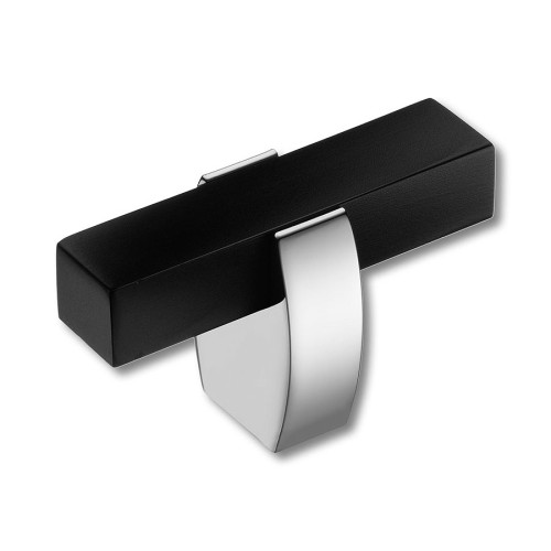 Ручка кнопка 65-Chrome-Matt Black цвет черный, глянцевый хром длина 50 мм 