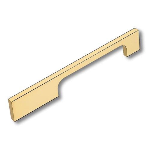 Ручка скоба 6650 0128 GL цвет глянцевое золото длина 180 мм, крепление 128 мм