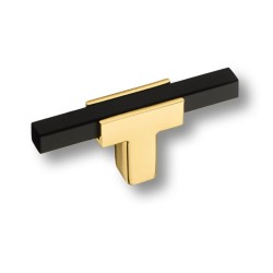 Ручка модерн кнопка 67-Gold-Matt Black цвет глянцевое золото / черный длина 70 мм 