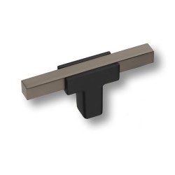 Ручка модерн кнопка 67-Matt Black-Titanium цвет черный / титановый длина 70 мм 