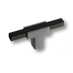 Ручка модерн кнопка 67-Titanium-Matt Black цвет титановый / черный длина 70 мм