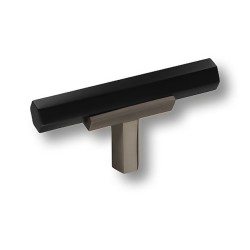 Ручка модерн кнопка 74-Titanium-Matt Black цвет черный / титан длина 60 мм