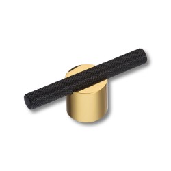 Ручка модерн кнопка 7414 0016 GL-AL6 цвет глянцевое золото / черный ширина 82 мм