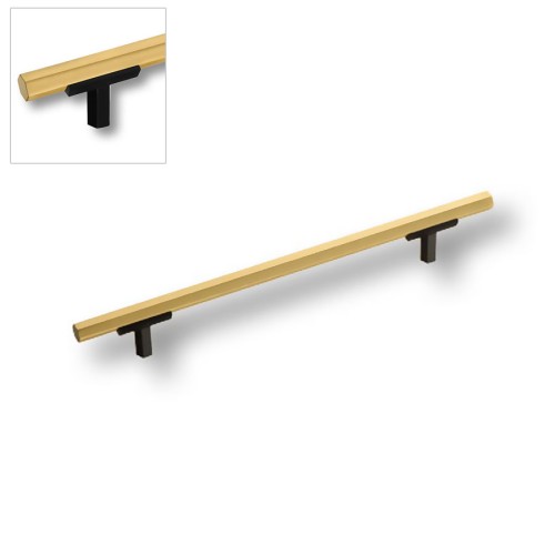 Ручка рейлинг 776-160-Matt Black-Matt Gold цвет черный / матовое золото длина 230 мм, крепление 160 мм 