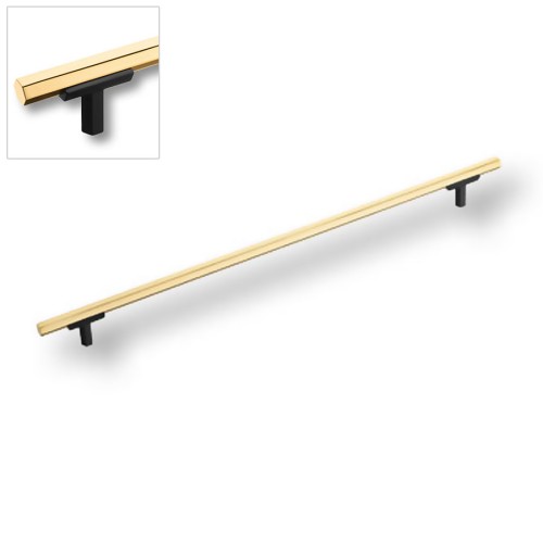 Ручка рейлинг 776-320-Matt Black-Gold цвет черный / глянцевое золото длина 390 мм, крепление 320 мм 