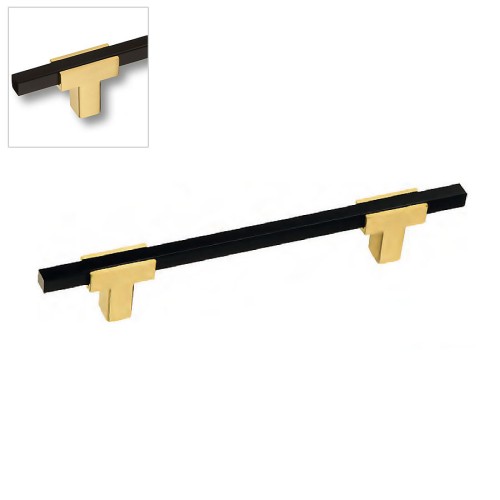 Ручка рейлинг 778-320-Matt Gold-Matt Black цвет матовое золото / черный длина 390 мм, крепление 320 мм 
