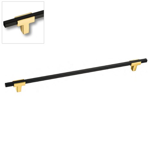 Ручка рейлинг 778-320-Gold-Matt Black цвет глянцевое золото / черный длина 390 мм, крепление 320 мм 