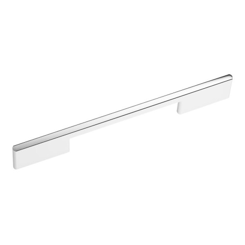 Ручка скоба 8570 0160 AL7-CR цвет белый / глянцевый хром длина 220 мм, крепление 160 мм 