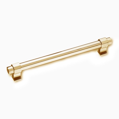 Ручка скоба 8720 0192 GL-GL цвет глянцевое золото длина 225 мм, крепление 192 мм