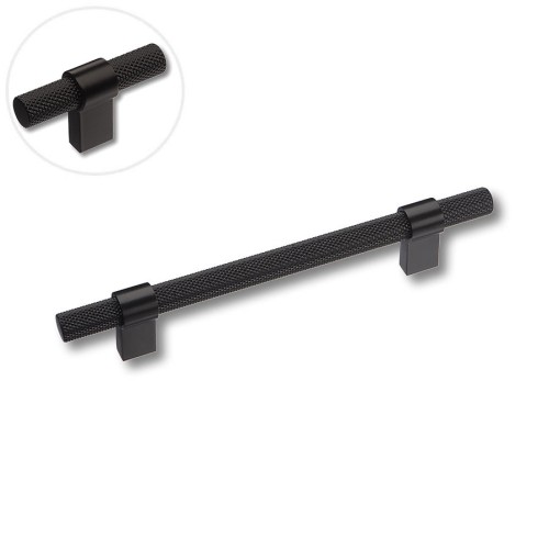 Ручка рейлинг 8774 0128 AL6-AL6 цвет черный длина 193 мм, крепление 128 мм