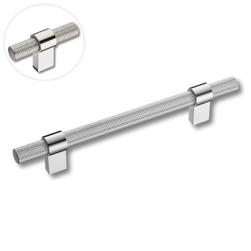 Ручка рейлинг 8774 0128 CR-CR цвет глянцевый хром длина 193 мм, крепление 128 мм