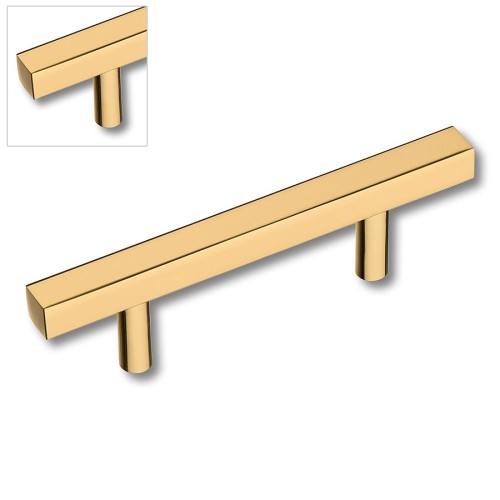 Ручка рейлинг 8807 0064 GL цвет глянцевое золото длина 104 мм, крепление 64 мм