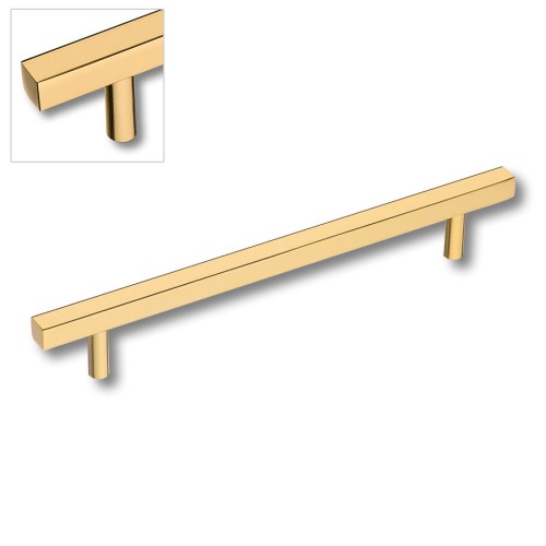 Ручка рейлинг 8807 0160 GL цвет глянцевое золото длина 210 мм, крепление 160 мм 