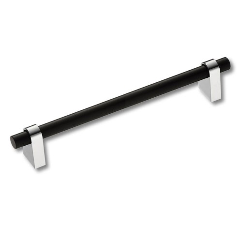 Ручка рейлинг 8951 0160 CR-AL6 цвет глянцевый хром, черный длина 196 мм, крепление 160 мм