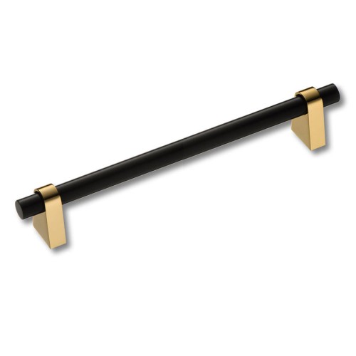 Ручка рейлинг 8951 0160 GL-AL6 цвет глянцевое золото, черный длина 196 мм, крепление 160 мм 