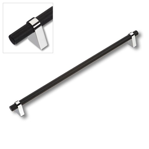 Ручка рейлинг 8952 0320 CR-AL6 цвет глянцевый хром, черный длина 356 мм, крепление 320 мм 