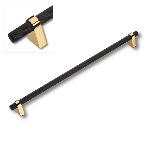 Ручка рейлинг 8952 0320 GL-AL6 цвет глянцевое золото, черный длина 356 мм, крепление 320 мм