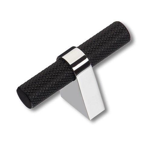 Ручка кнопка 8965 0008 CR-AL6 цвет глянцевый хром, черный ширина 60 мм 