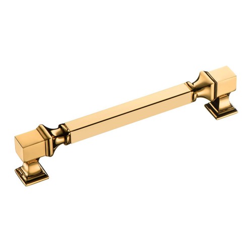 Ручка рейлинг BU 015.160.19SQ цвет глянцевое золото длина 179 мм, крепление 160 мм