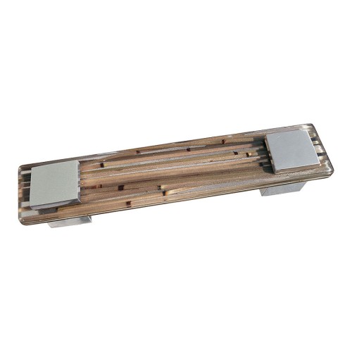 Ручка скоба Z1280002 глянцевый хром, вставка из бамбука длина 170 мм, крепление 128 мм