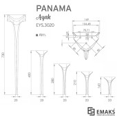 Опора мебельная 3020 400 Chrome цвет глянцевый хром высота 400 мм 