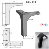 Опора мебельная ESL 313-115 Black цвет черный матовый высота 115 мм 