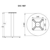 Опора мебельная для стола EXC 1907 Chrome цвет глянцевый хром высота 710 мм 