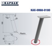 Опора мебельная KAX-0068-0180-A01 цвет глянцевый хром высота 180 мм