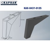 Опора мебельная KAX-0437-0125-B13 цвет черный высота 125 мм 