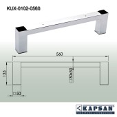 Опора мебельная KUX-0102-0560-A01 цвет глянцевый хром высота 135 мм