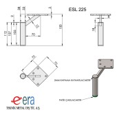 Опора мебельная ESL 225-150 Chrome цвет глянцевый хром высота 150 мм 