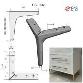 Опора мебельная ESL 307-150 Chrome цвет глянцевый хром высота 150 мм 