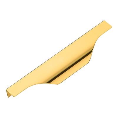 Ручка профиль фигурная накладная 8918 0160 GL цвет глянцевое золото длина 200 мм
