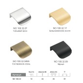 Ручка накладная NO 100.32.04RA цвет состаренная латунь длина 45 мм, крепление 32 мм