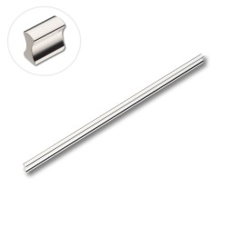 Ручка профиль фигурная накладная PI400-65 цвет анодированное серебро длина 400 мм