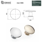 Ручка классика кнопка 5550 Matt Black цвет черный матовый диаметр 35 мм 