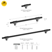 Ручка модерн рейлинг 778-160-Titanium-Matt Black цвет титановый / черный длина 230 мм 